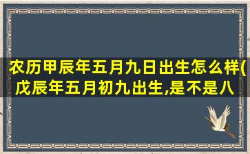农历甲辰年五月九日出生怎么样(戊辰年五月初九出生,是不是八 🐎 字硬)